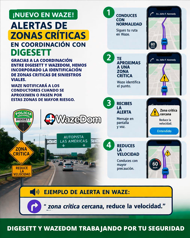 DIGESETT incorpora alertas en Waze para advertir zonas críticas de accidentes en las vías 2 DIGESETT