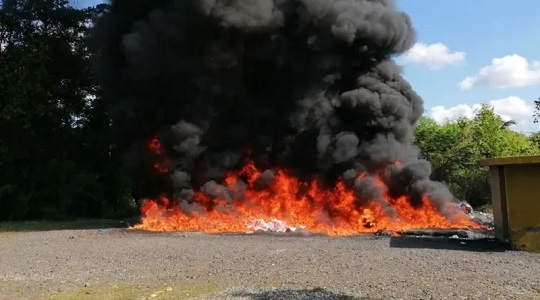 Incautación de drogas, incineración